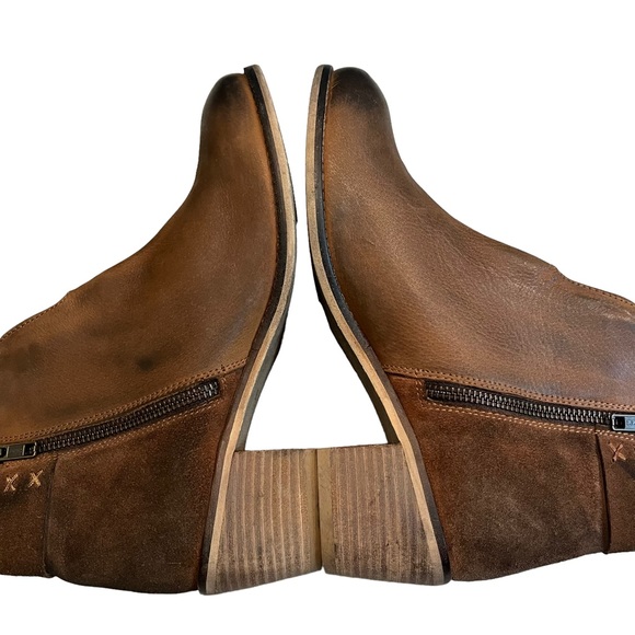 Diba Brown Leather/Suede Ankle Boot with Front Cutout, Sz 8.5 - Picture 8 of 13